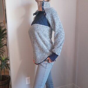 Women's fleece snap button sweater